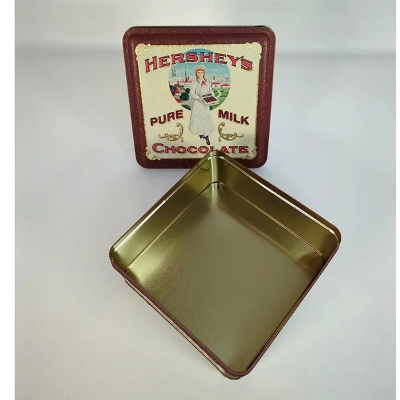 Vintage Hershey's Pure Milk Chocolate Tin Box Canister - Picture 4 of 7